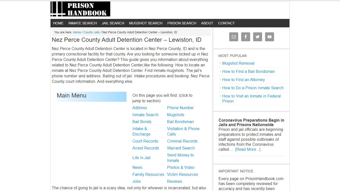 Nez Perce County Adult Detention Center – Lewiston, ID